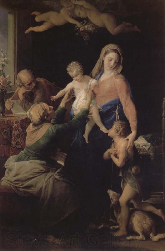 Pompeo Batoni Holy Family, St. Isa and white St. John the Baptist Norge oil painting art